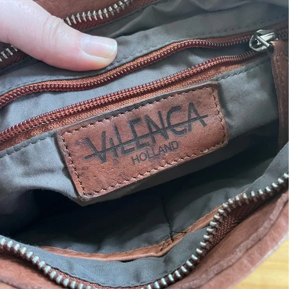 Vintage Vilenca Holland Brown Woven Leather Crossbody Bag - Picture 4 of 8